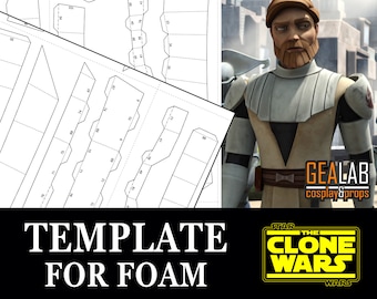 General Obi Wan Kenobi Armor Pieces -  PDF & PDO Pepakura Templates for Foam Cosplay (Star Wars - The Clone Wars) Pattern, Papercraft, DIY
