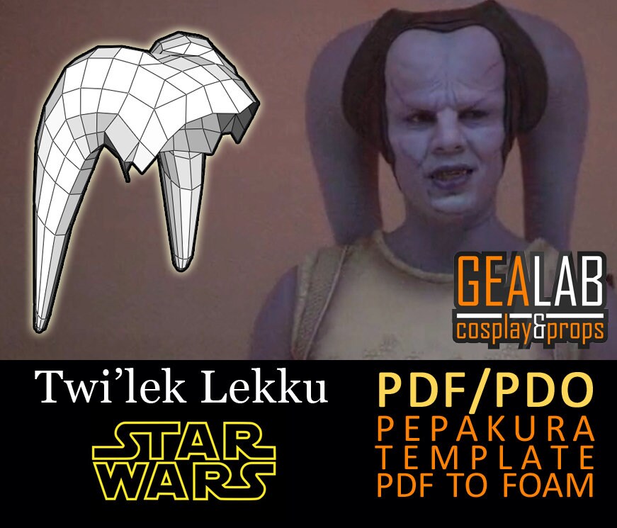 Twi'lek Lekku Pepakura version 1 PDF & PDO Templates Etsy Canada