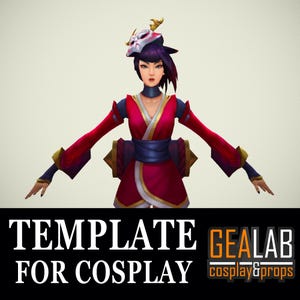 Blood Moon Akali Pepakura - PDF and PDO Templates for Cosplay (Lol, League of Legends) - Pattern, EVA Foam
