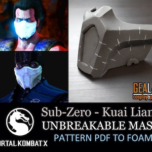 Unbreakable Sub-Zero Mask - Pattern, PDF to FOAM for Cosplay (Mortal Kombat X)