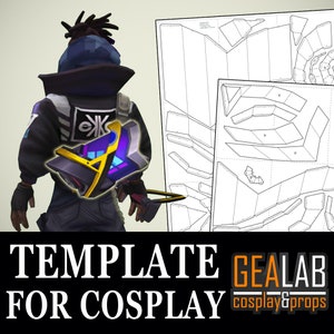 Mochila Pepakura de Ekko de True Damage - Plantillas de espuma PDF y PDO para cosplay (LoL, League of Legends), patrón, bricolaje, manualidades de papel, tamaño A4, carta