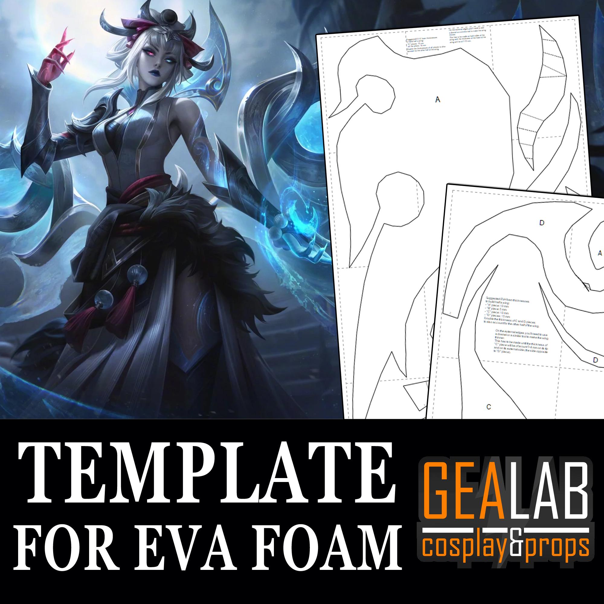 Snow Moon Morgana Wings Pepakura - PDF and PDO Templates for Cosplay (Lol, League of Legends) - Pattern, EVA Foam