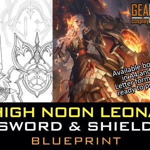 High Noon Leona Sword and Shield - Blueprint template for Cosplay (LoL League of Legends) PDF to FOAM