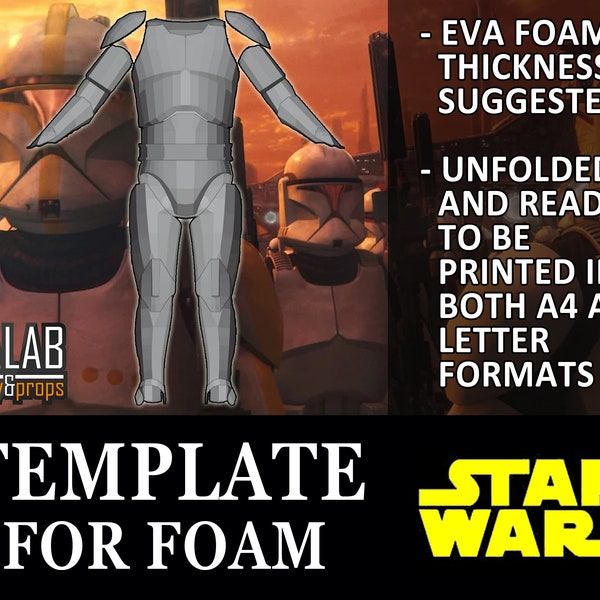 Clone Trooper Wearable Armor Pieces (Phase 1 & 2) -  PDF and PDO Pepakura Templates for Foam Cosplay (Star Wars) Pattern, Papercraft, DIY