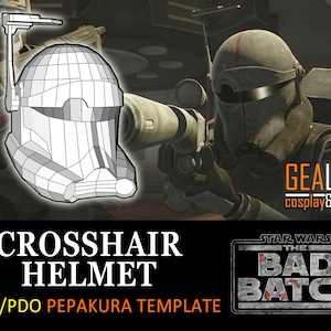 Crosshair Helmet Pepakura - PDF & PDO Templates for Foam Cosplay (Star Wars - The Bad Batch)