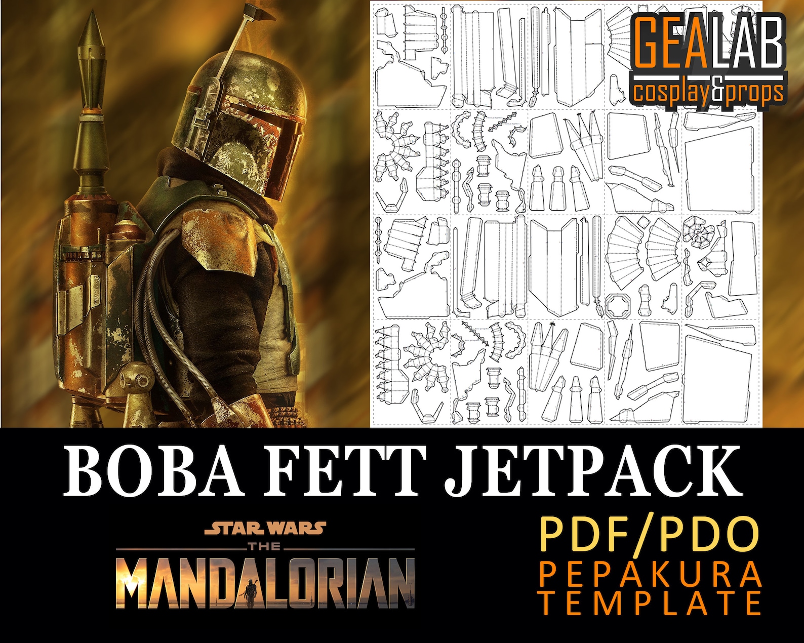 Boba Fett Armor Bundle PDF Pepakura for Foam Cosplay Etsy