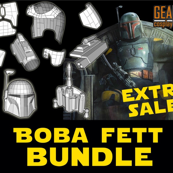 Boba Fett Armor Bundle - PDF Pepakura for Foam Cosplay - Helmet, Armor, Jetpack (Star Wars - Mandalorian, Book of Boba Fett) Male, Jango