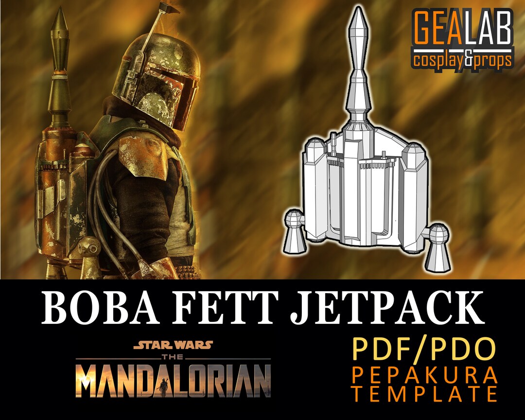 Boba Fett Jetpack Pepakura PDF & PDO Templates for Cosplay star Wars