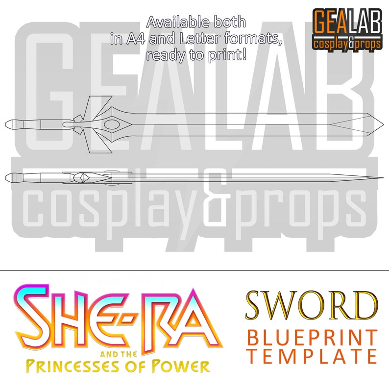 Puede incluir: Una plantilla de plano de espada imprimible para She-Ra y las Princesas del Poder. La plantilla est&aacute; disponible en formatos A4 y Letter.
