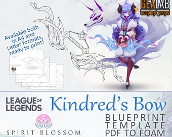 Arco Kindred Flor Espiritual - Modelo de Projeto para Cosplay (LoL League of Legends) PDF para FOAM
