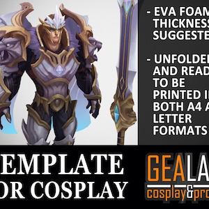 God-King Garen Armor Pieces Pepakura & Blueprint - PDF and PDO Foam Templates for Cosplay (Lol, League of Legends) Pattern DIY