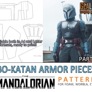 Bo Katan Armor Pieces (Set 2) - PDF Pattern for Foam Cosplay (Star Wars - The Mandalorian) (Mandalorian Female Armor)