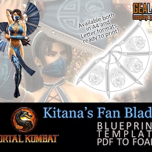 Lame d&#39;éventail de Kitana - Plan pour le cosplay (Mortal Kombat 9) (PDF en mousse)