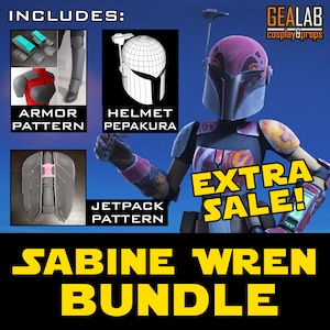 Sabine Wren Armor Bundle - PDF Pattern and Pepakura for Foam Cosplay (Star Wars Rebels) (Mandalorian Female Armor)