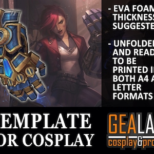 Vi Gauntlets & Accessories Pepakura - PDF/PDO Foam Wearable Templates for Cosplay, Pattern Gloves Papercraft DIY