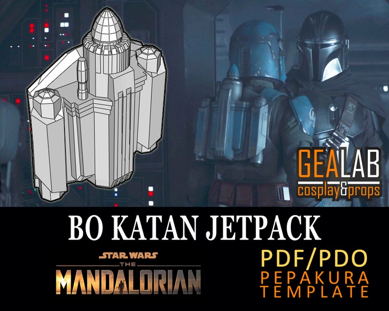 Bo Katan Bundle - PDF Pattern & Pepakura for Foam Cosplay (Star Wars - The Mandalorian) (Mandalorian Female Armor) Helmet, Jetpack, Blaster image 8