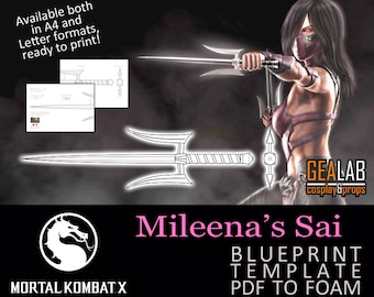 Mileena Sai - Bauplan für Cosplay (Mortal Kombat X) (PDF als FOAM)