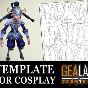 Porzellan Kindred Pepakura - PDF/PDO Foam Templates für Cosplay (League of Legends) Schnittmuster, DIY, Maske, Schultern, Brust, Armschienen, Stiefel