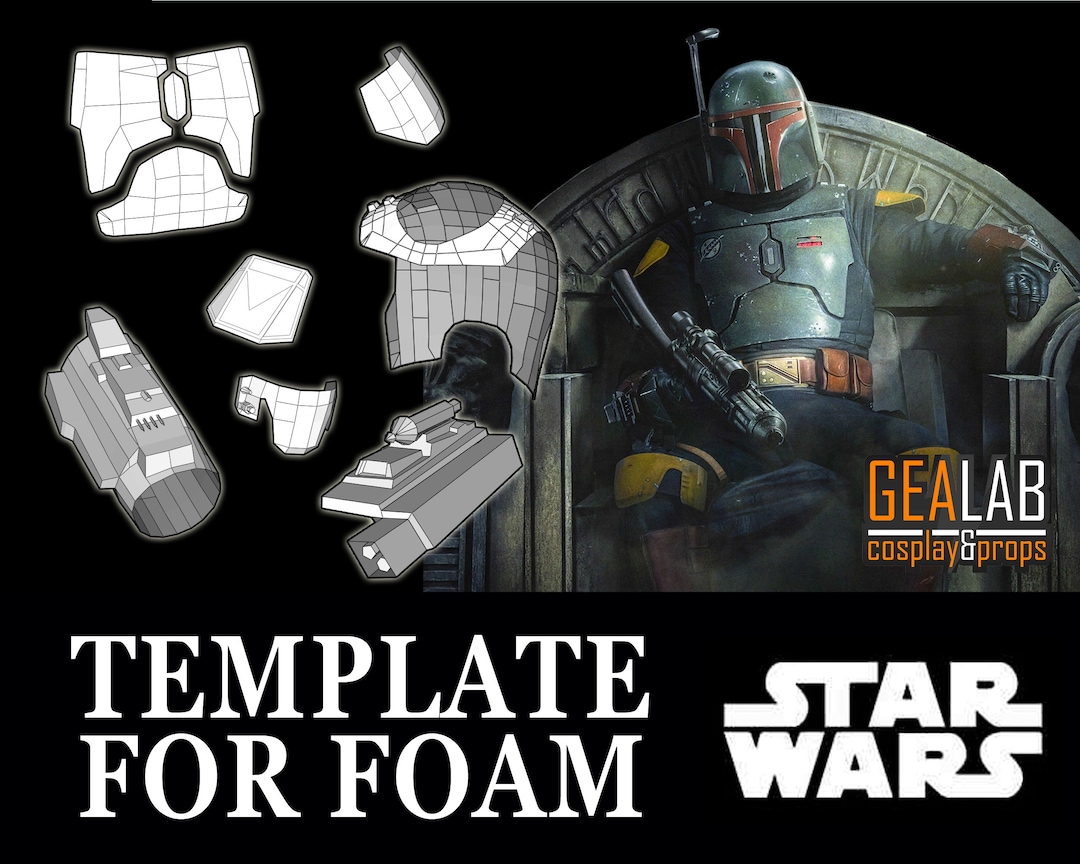 Boba Fett Armor Pieces - PDF &amp; PDO Pepakura Templates for Foam Cosplay ...