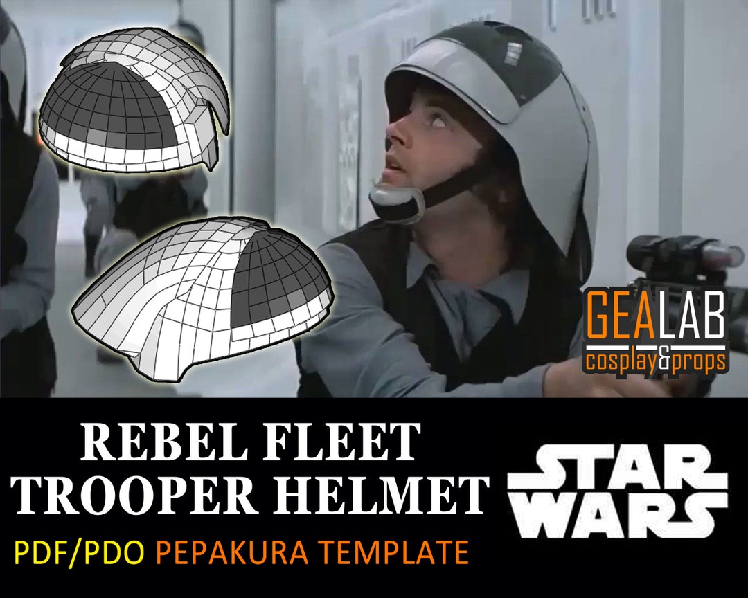 Rebel Fleet Trooper Helmet Pepakura PDF & PDO Templates for Cosplay star Wars, Pattern, Foam