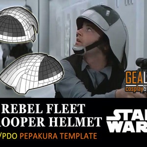 Rebel Fleet Trooper Helmet Pepakura - Szablony PDF i PDO dla Cosplay (Star Wars), Wzór, Pianka, Papier-mache, Tektura, Papierowe rzemiosło