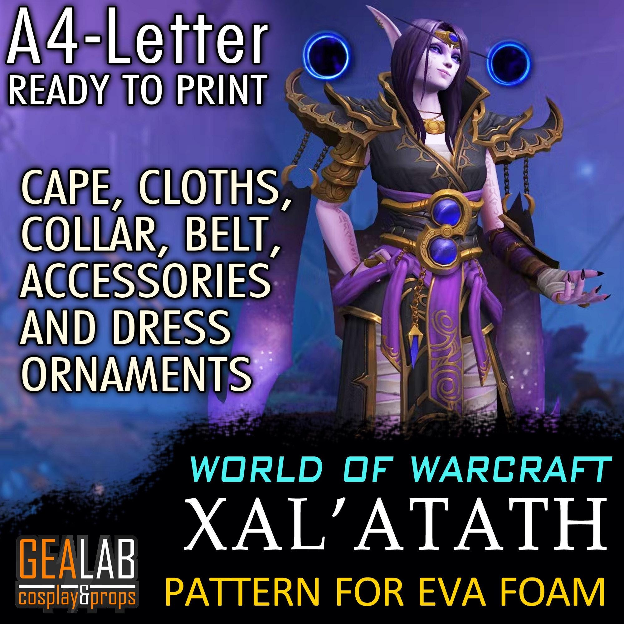 Xloth Pattern Xal'atath Cape, Cloths, Collar, Ornaments Pattern for EVA Foam and ...