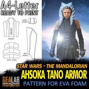 Ahsoka Tano Armor Pieces - PDF Pattern for Foam Cosplay (Star Wars - The Mandalorian)
