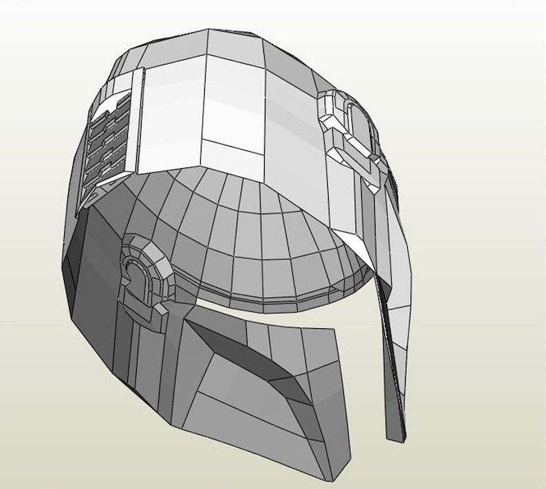 Mando Helmet Pepakura - PDF & PDO Templates for Foam Cosplay (Star Wars - The Mandalorian) (Mandalorian Armor) image 5
