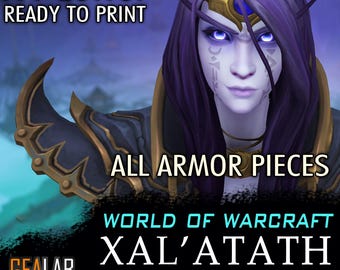 May include: A printable pattern for a World of Warcraft Xal'atath cosplay costume. The pattern is for all armor pieces and is made for EVA foam.