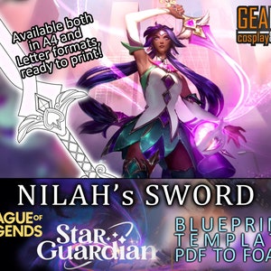 Star Guardian Nilah Sword - Star Guardian 2022 - Blueprint Template for Cosplay (LoL League of Legends) PDF to FOAM
