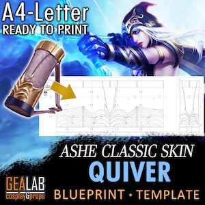 Ashe Quiver - Blueprint for Cosplay (LoL - League of Legends) PDF template for EVA foam