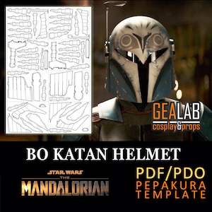 Bo Katan Bundle - PDF Pattern & Pepakura for Foam Cosplay (Star Wars - The Mandalorian) (Mandalorian Female Armor) Helmet, Jetpack, Blaster image 6