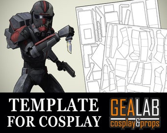 Hunter Armor Pieces Pepakura - PDF & PDO Templates for Foam Cosplay (Star Wars - The Bad Batch, Animated Series) Pattern, DIY