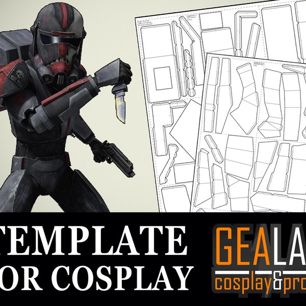 Hunter Armor Pieces Pepakura - Modèles PDF & PDO pour Foam Cosplay (Star Wars - The Bad Batch, Animated Series) Pattern, DIY