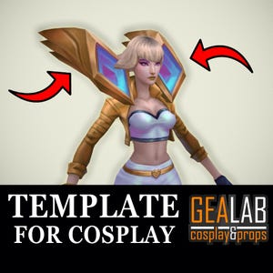 Prestige K/DA Kai&#39;sa Blaster Pepakura - PDF and PDO Foam Templates for Cosplay (Lol, League of Legends) Pattern