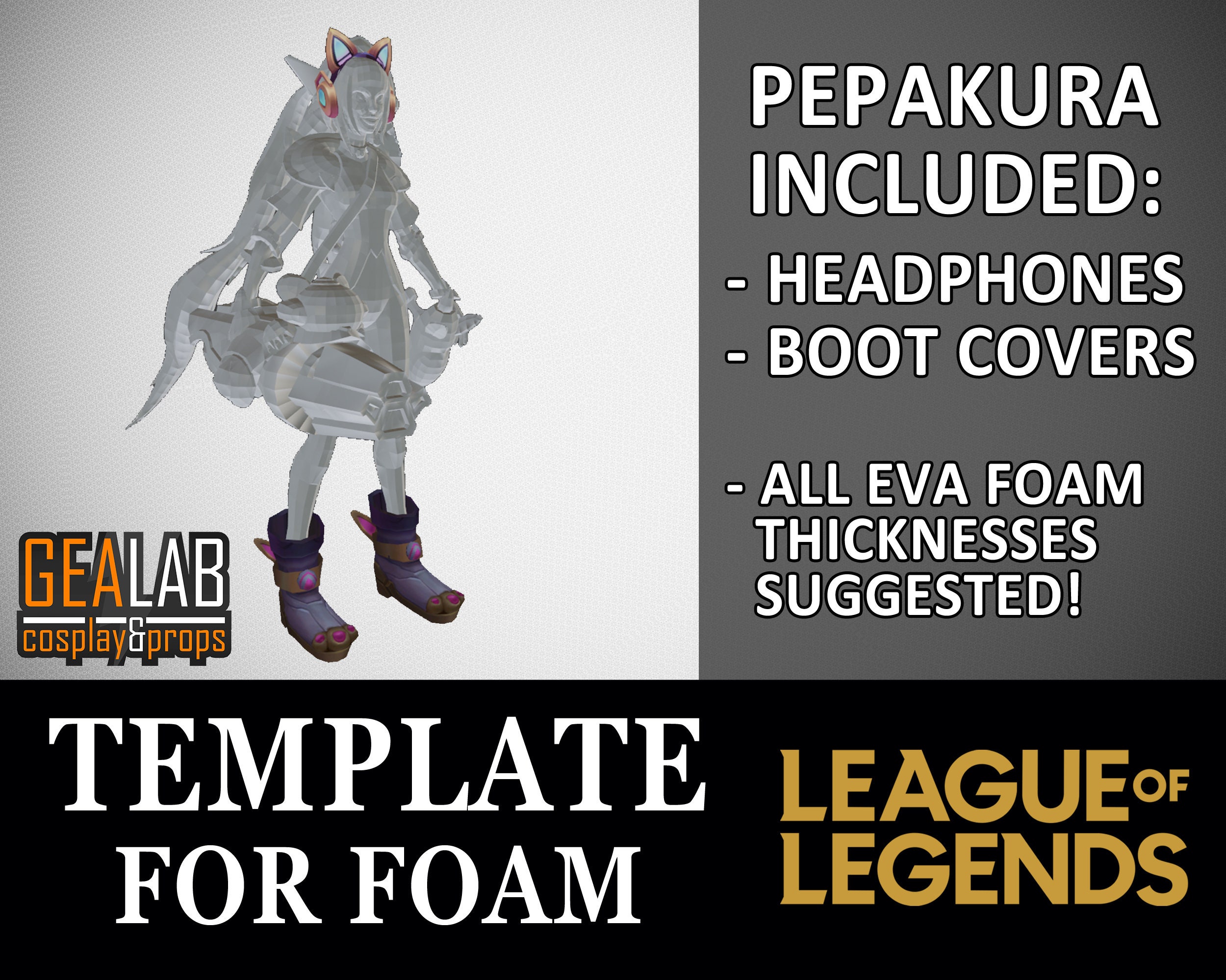 Presting Battle Cat Jinx - Headphones & Boot Covers Pepakura - PDF/PDO ...