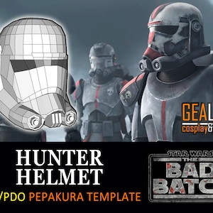 Hunter Helmet Pepakura - PDF & PDO Templates for Foam Cosplay (Star Wars - The Bad Batch, Animated Series)