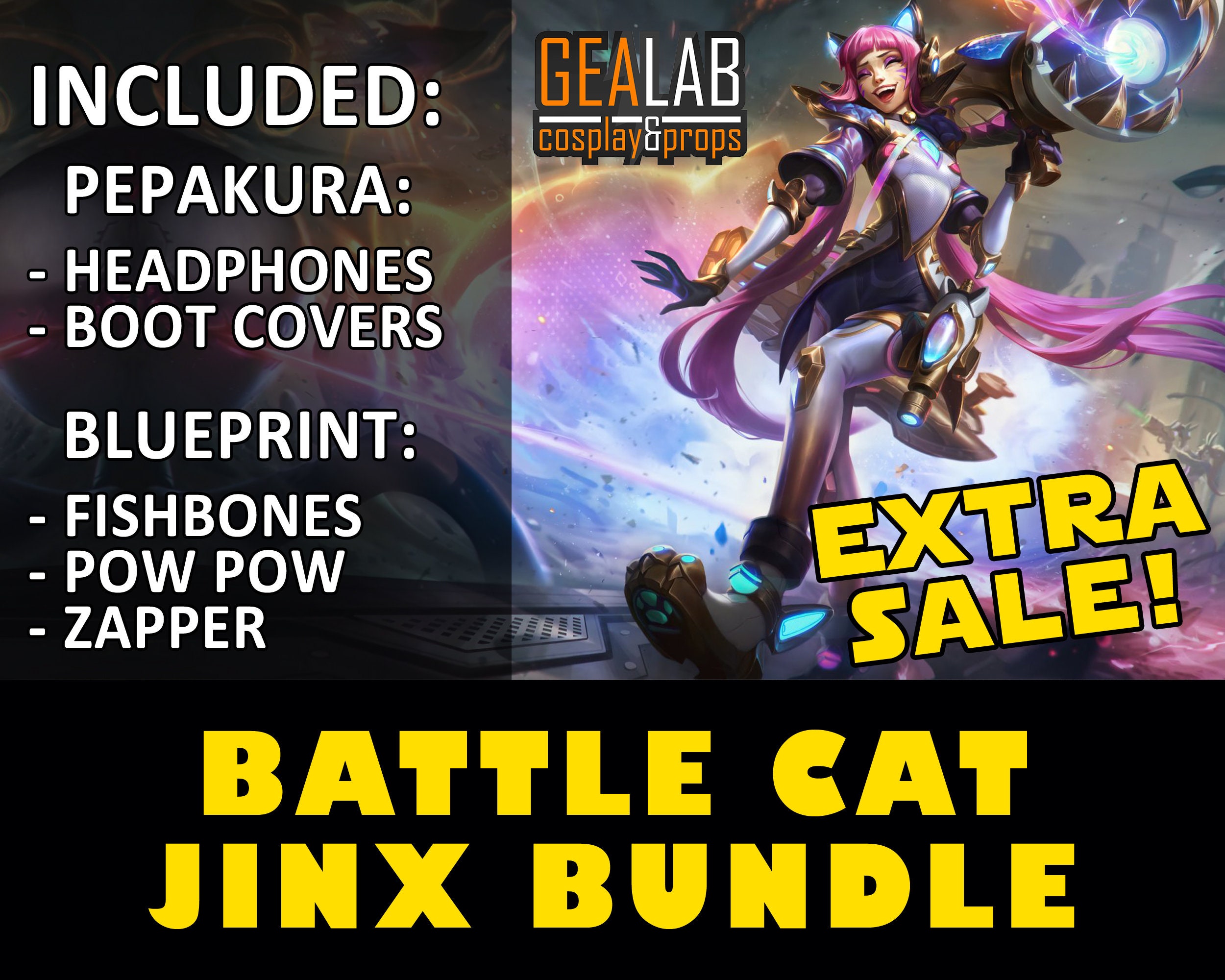 Prestige Battle Cat Jinx Weapon Blueprints Headphones & - Etsy