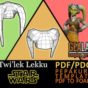 Twi&#39;lek Lekku Pepakura (Version 2) - PDF & PDO Templates for Foam Cosplay (Star Wars - Rebels, Hera Syndulla)