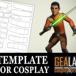 Ezra Bridger Pepakura - PDF/PDO Foam Templates for Cosplay (Star Wars Rebels) Pattern, DIY, Shoulders, Bracer, Boot Covers, Belt Buckle