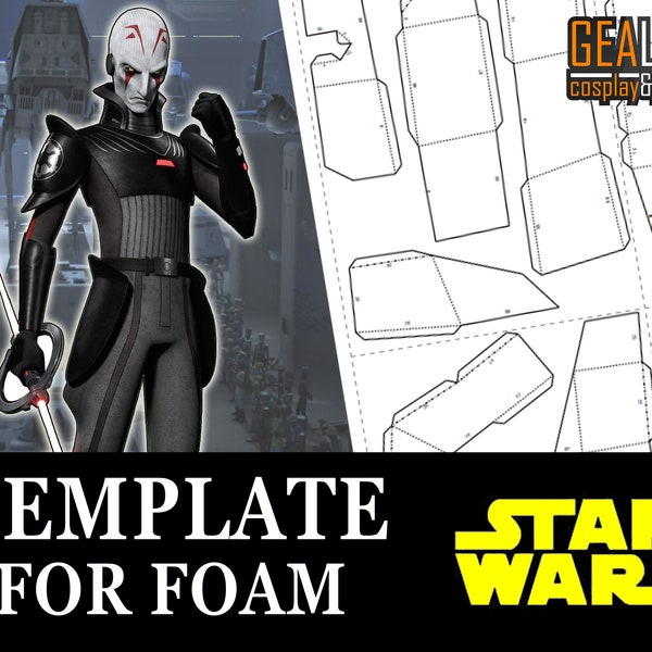 Grand Inquisitor Armor Pieces -  PDF & PDO Pepakura Templates for Foam Cosplay (Star Wars Rebels) Pattern, Papercraft, DIY, Kenobi