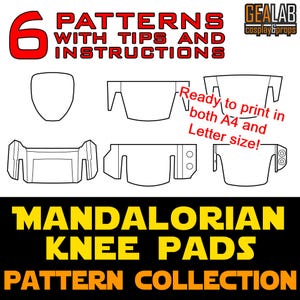 Mandalorian Knee Pads - Pattern Collection for EVA foam - PDF Templates for Cosplay - Star Wars