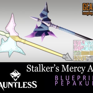 Stalker&#39;s Mercy Axe Pepakura and Blueprint - PDF & PDO Templates for Cosplay (Dauntless)