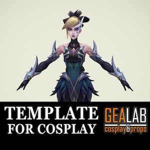 Coven Akali Pepakura - PDF/PDO Foam Templates for Cosplay (Lol, League of Legends) Pattern, DIY