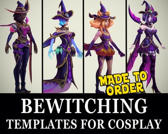 Bewitching 2022 Skins Pepakura - PDF & PDO Foam Templates for Cosplay (Senna, Cassiopea, Neeko, LeBlanc) (League of Legends) Made to Order