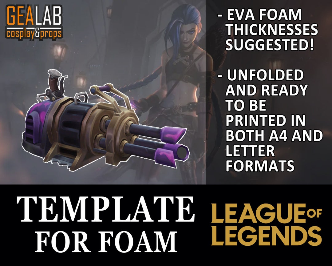 Arcane Jinx Pow-pow Pepakura - PDF & PDO Foam Templates for Cosplay ...