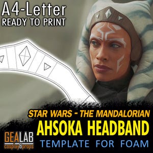 アソーカ・タノのヘッドバンド - コスプレ用 PDF テンプレート (スター・ウォーズ - マンダロリアン) (フォーム、ワーブラ)