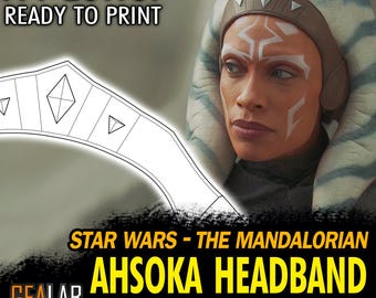 Ahsoka Tano-hoofdband - pdf-sjabloon voor cosplay (Star Wars - The Mandalorian) (schuim, Worbla)