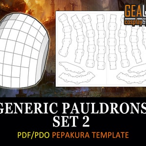 Generic Pauldron Generic Pauldrons Set 2, Pepakura - PDF & PDO Templates for Cosplay ...