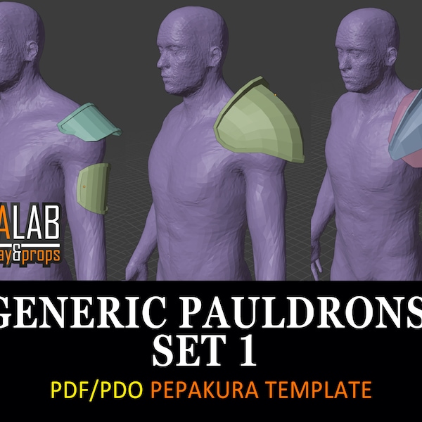 Generic Pauldrons Set 1, Pepakura - PDF & PDO Templates for Cosplay (Shoulder Armor Pieces)